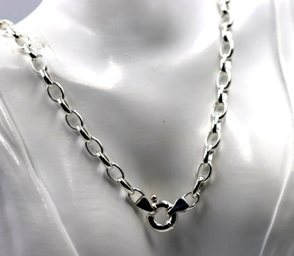 Genuine Heavy Sterling Silver 925 Oval Belcher Necklace Chain 61cm 32g