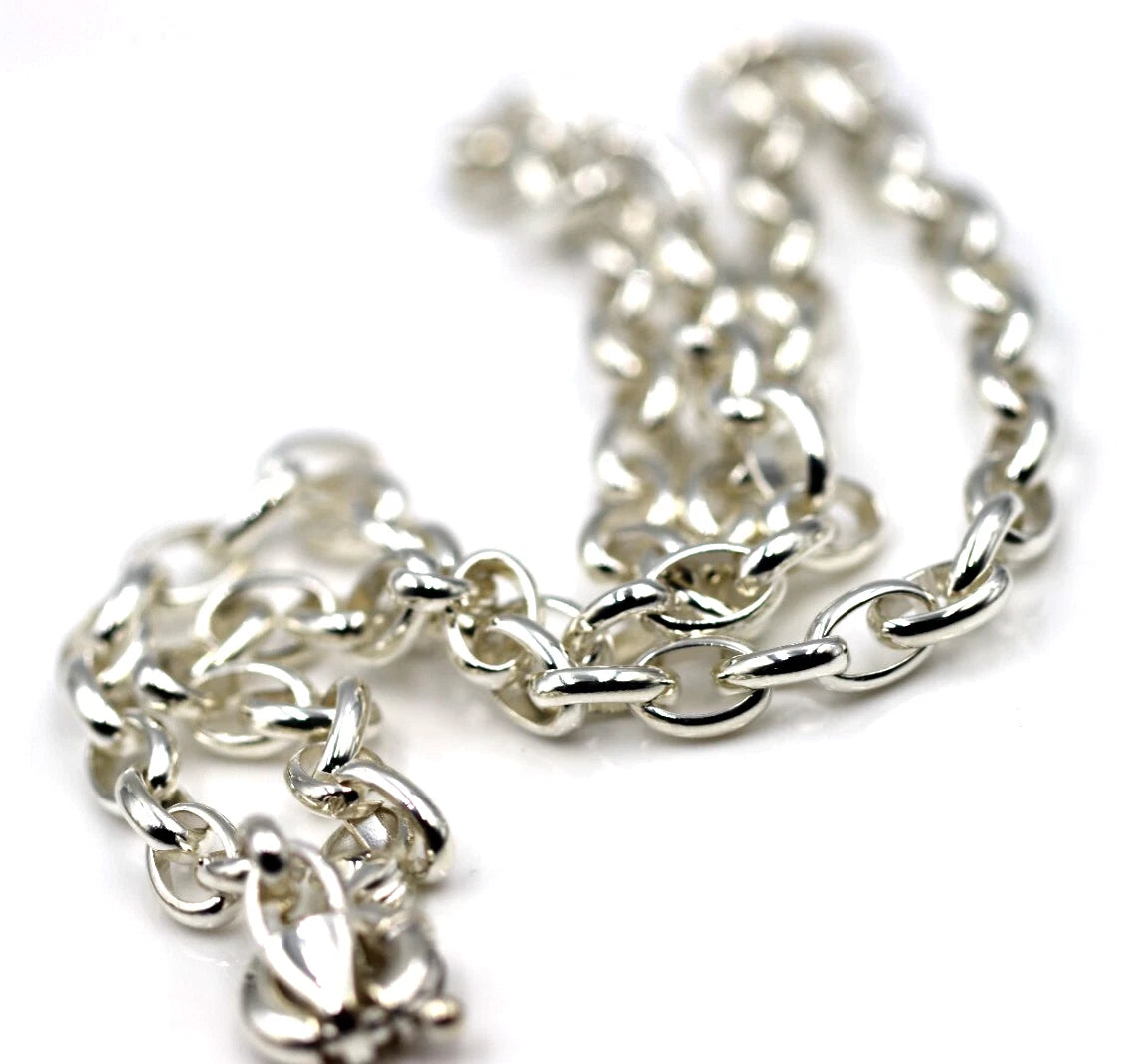 Genuine Heavy Sterling Silver 925 Oval Belcher Necklace Chain 61cm 32g