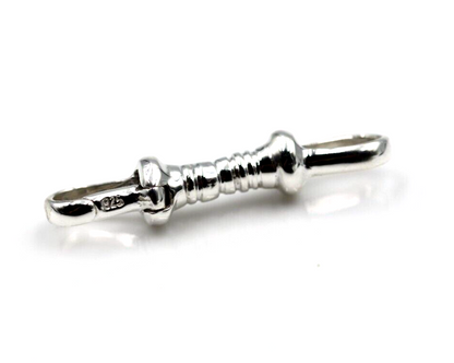 Genuine Sterling Silver 925 Double Dog Clip Albert Swivel Clasp Doesn't Rotate
