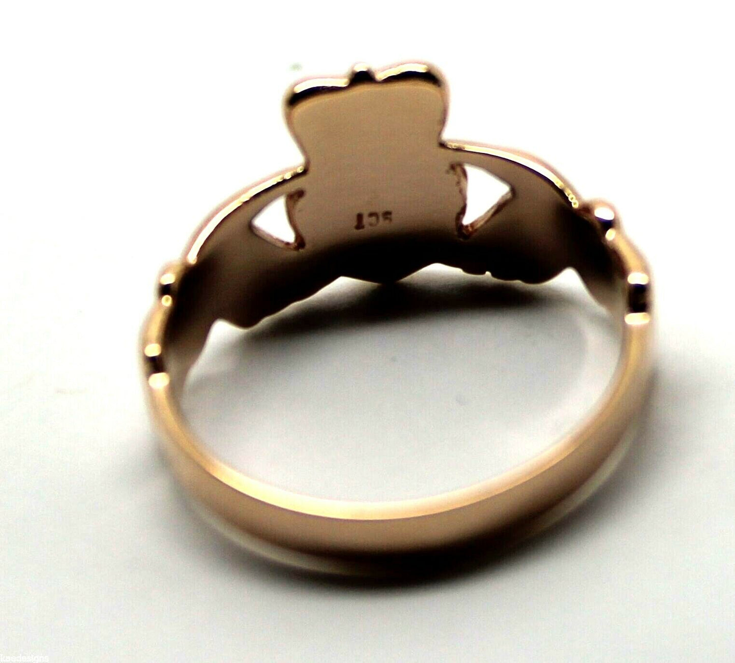 Genuine Solid 9ct 9kt Heavy Yellow, Rose or White Gold Extra Large Irish Claddagh Ring - Choose your size