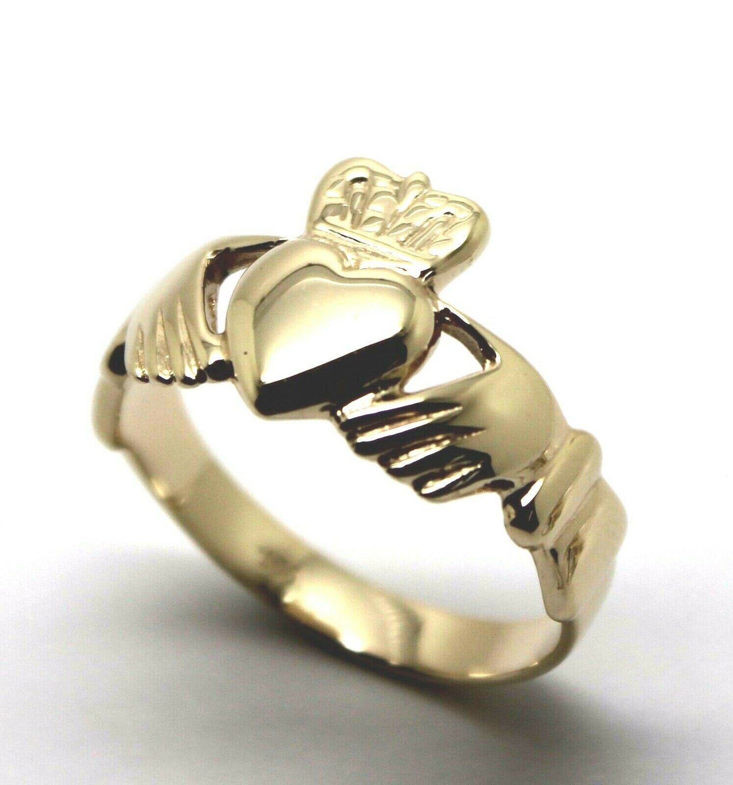 Genuine Solid 9ct 9kt Heavy Yellow, Rose or White Gold Extra Large Irish Claddagh Ring - Choose your size