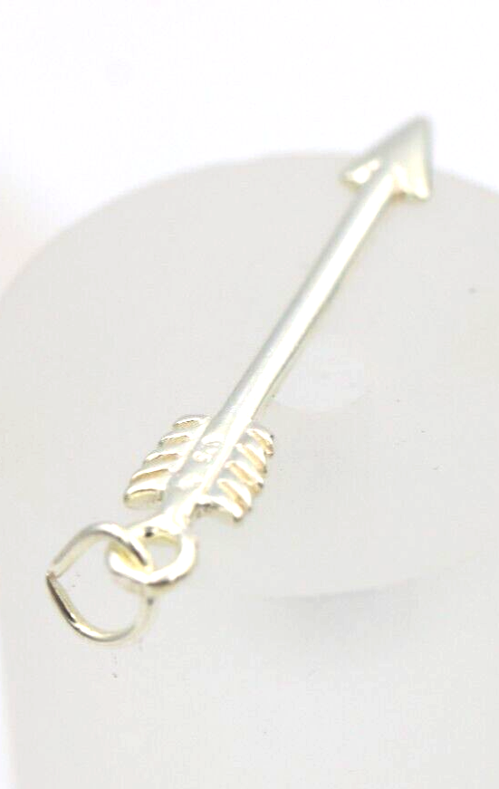 Genuine 9ct or 18ct Yellow, Rose or White Gold 750 Arrow Charm with jump ring
