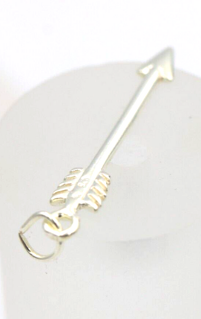 Genuine 9ct or 18ct Yellow, Rose or White Gold 750 Arrow Charm with jump ring