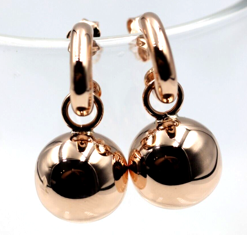 Kaedesigns Genuine Heavy 9ct 9kt Yellow, Rose or White Gold 14mm Belcher Ball Drop Earrings