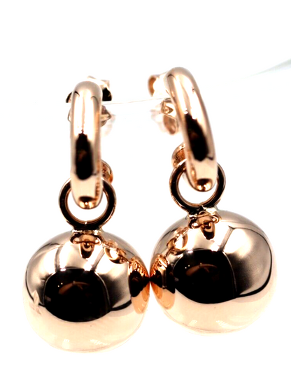 Kaedesigns Genuine Heavy 9ct 9kt Yellow, Rose or White Gold 14mm Belcher Ball Drop Earrings
