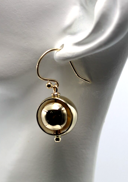 Kaedesigns Genuine 9ct 9k 375 Yellow, Rose or White Gold 12mm Spinning Belcher Ball Earrings