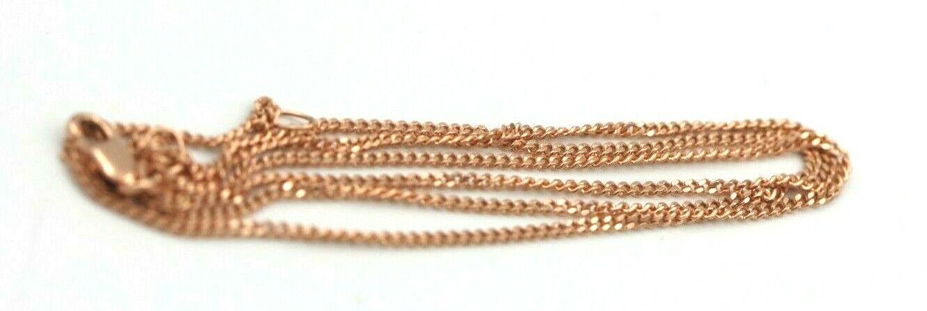 Genuine 9ct 9k 375 Rose Gold Kerb Curb Chain Necklace 45cm 3.9gms