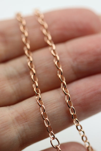 Genuine 9ct 9k Solid Yellow or Rose Gold 25cm Oval Belcher Anklet