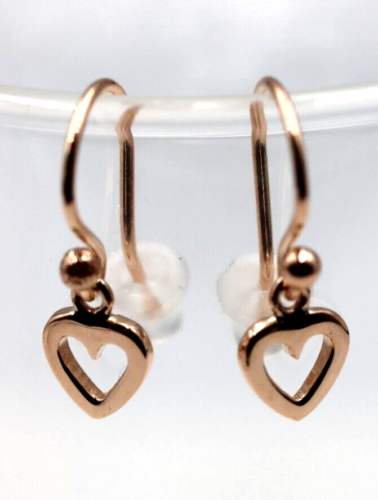 Kaedesigns Genuine 9ct 9k 375 Solid Delicate Small Yellow, Rose or White Gold Dangle Open Heart Earrings