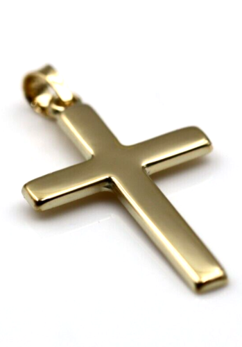 Genuine Small Hollow 9ct 9K 375 Yellow Gold Cross Pendant 26mm x 15mm