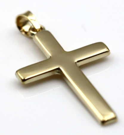 Genuine Small Hollow 9ct 9K 375 Yellow Gold Cross Pendant 26mm x 15mm