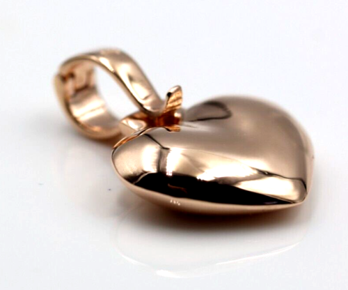 Genuine New 9ct 9k 375 Heavy Full Solid Yellow, Rose or White Gold Heart Pendant With Enhancer