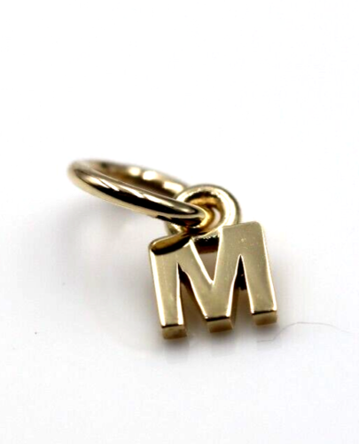 Genuine 9ct 9kt Genuine Tiny Very Small Yellow, Rose or White Gold Initial Pendant Charm M