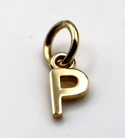 Kaedesigns, Genuine 9ct 9kt Genuine Tiny Very Small Yellow, Rose or White Gold Initial Pendant Charm P