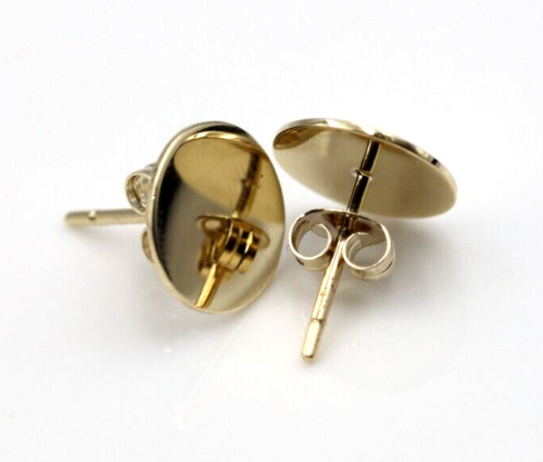 Genuine 9ct 9k 375 Yellow, Rose or White Gold 10mm Engravable Disc Earrings