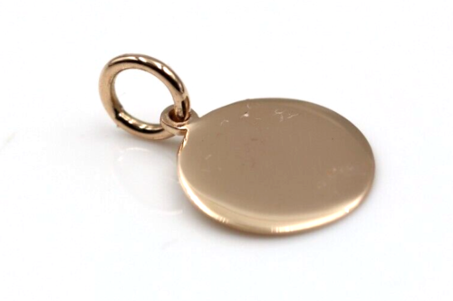 Genuine 9ct 9k 375 Solid Yellow, Rose or White Gold 12mm disc round circle pendant