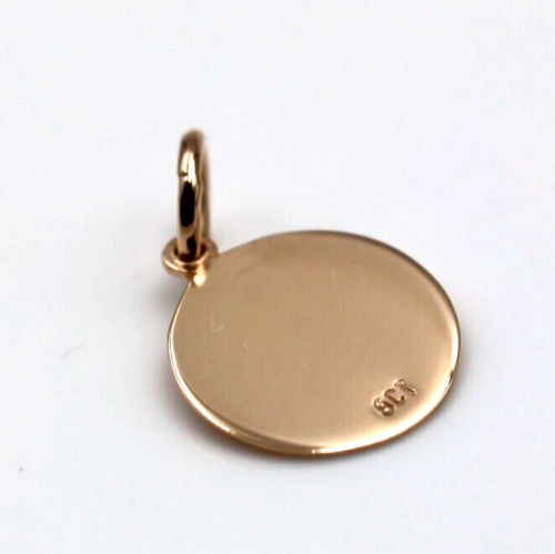 Genuine 9ct 9k 375 Solid Yellow, Rose or White Gold 12mm disc round circle pendant
