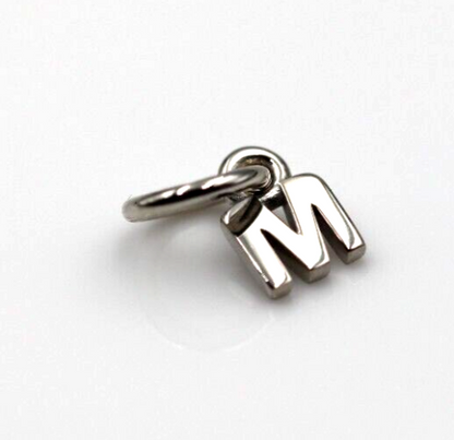 Genuine 9ct 9kt Genuine Tiny Very Small Yellow, Rose or White Gold Initial Pendant Charm M
