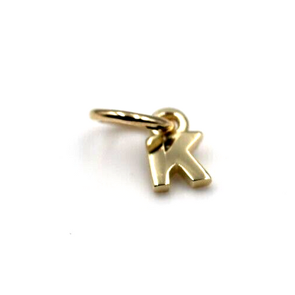 Genuine 9ct 9kt Genuine Tiny Very Small Yellow, Rose or White Gold Initial Pendant Charm K
