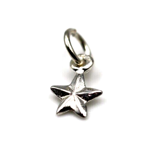 Genuine Tiny Very Small Sterling Silver 925 or 9ct Yellow, Rose or White Star Charm Pendant