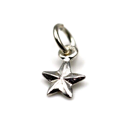 Genuine Tiny Very Small Sterling Silver 925 or 9ct Yellow, Rose or White Star Charm Pendant