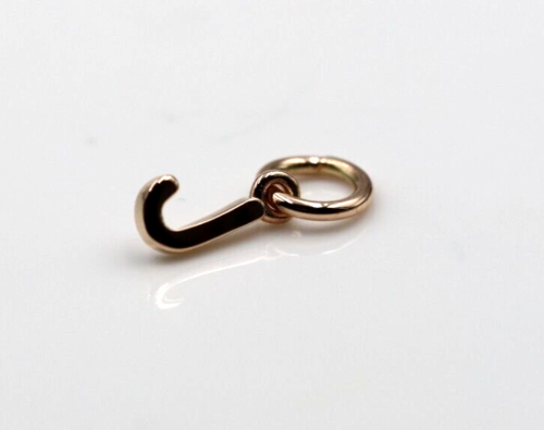 Genuine 9ct 9kt Genuine Solid Tiny Very Small Yellow, Rose or White  Gold Initial Pendant Charm J