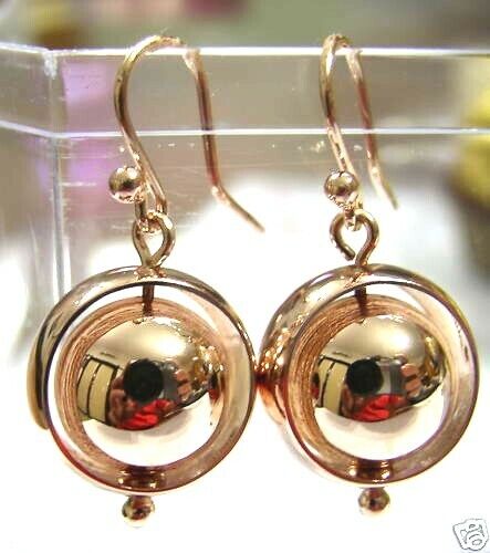 Kaedesigns Genuine 9ct 9k 375 Yellow, Rose or White Gold 12mm Spinning Belcher Ball Earrings