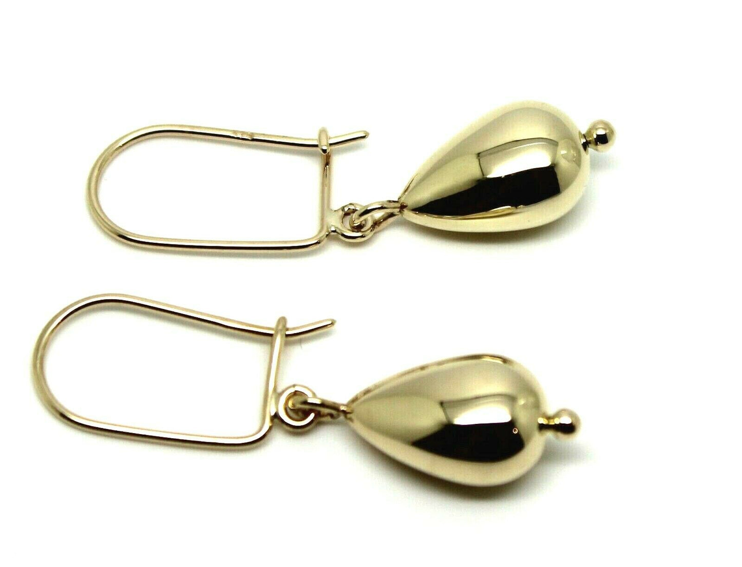 Genuine 9ct 9kt Solid Yellow, Rose or White Gold Teardrop Continental Hook Earrings