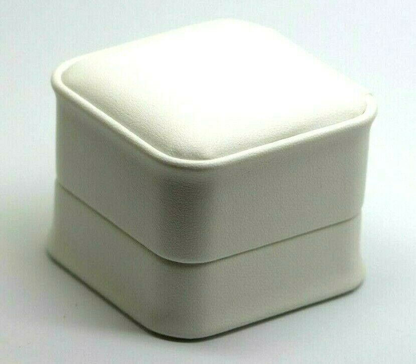 Brand New Leatherette White Jewellery Gift Display Presentation Ring Box