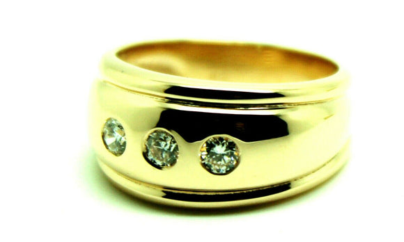 Kaedesigns, New 9ct 375 Full Solid Yellow, Rose or White Gold Diamond Thick Dome Ring 10mm Wide