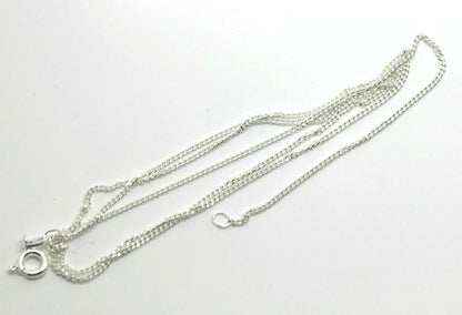 Genuine 925 Sterling Silver Kerb Curb Link Chain Necklace 40cm, 45cm, 50cm or 55cm