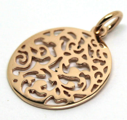 Genuine Solid 9ct 9kt 375 Yellow, White Or Rose Gold Round Filigree Pendant