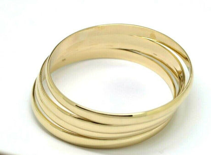Genuine 9ct 9kt FULL SOLID Heavy Yellow, Rose or White gold 5mm wide half round Bangle 57mm inside diameter