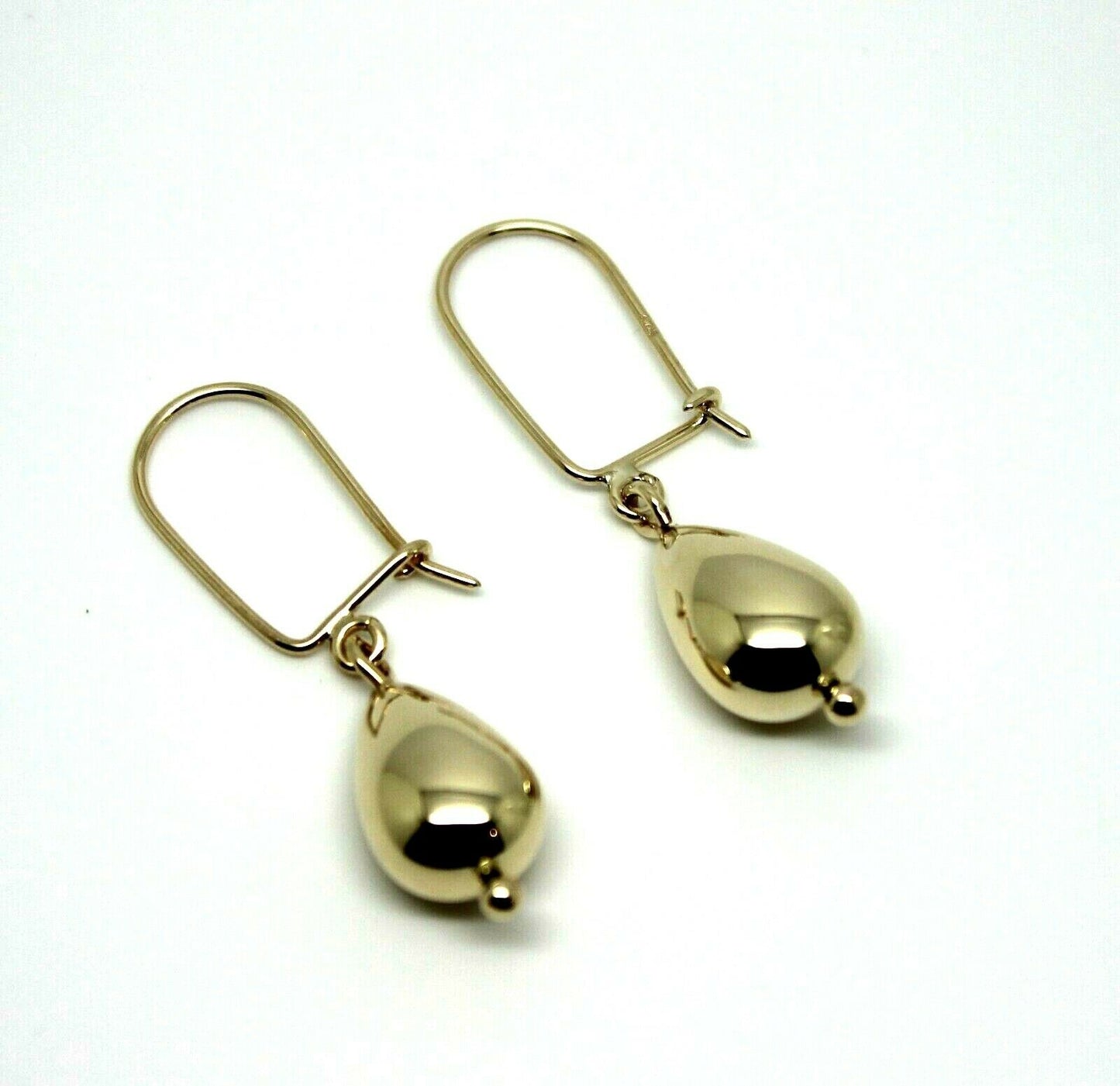 Genuine 9ct 9kt Solid Yellow, Rose or White Gold Teardrop Continental Hook Earrings