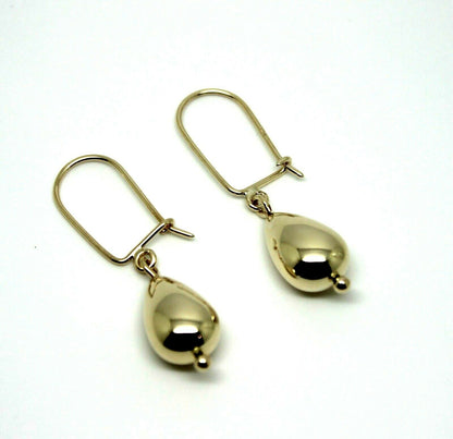 Genuine 9ct 9kt Solid Yellow, Rose or White Gold Teardrop Continental Hook Earrings