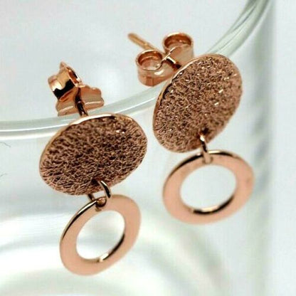 Genuine 9ct 9k 375 Yellow, Rose or White Gold Stud Disc Earrings Round Earrings