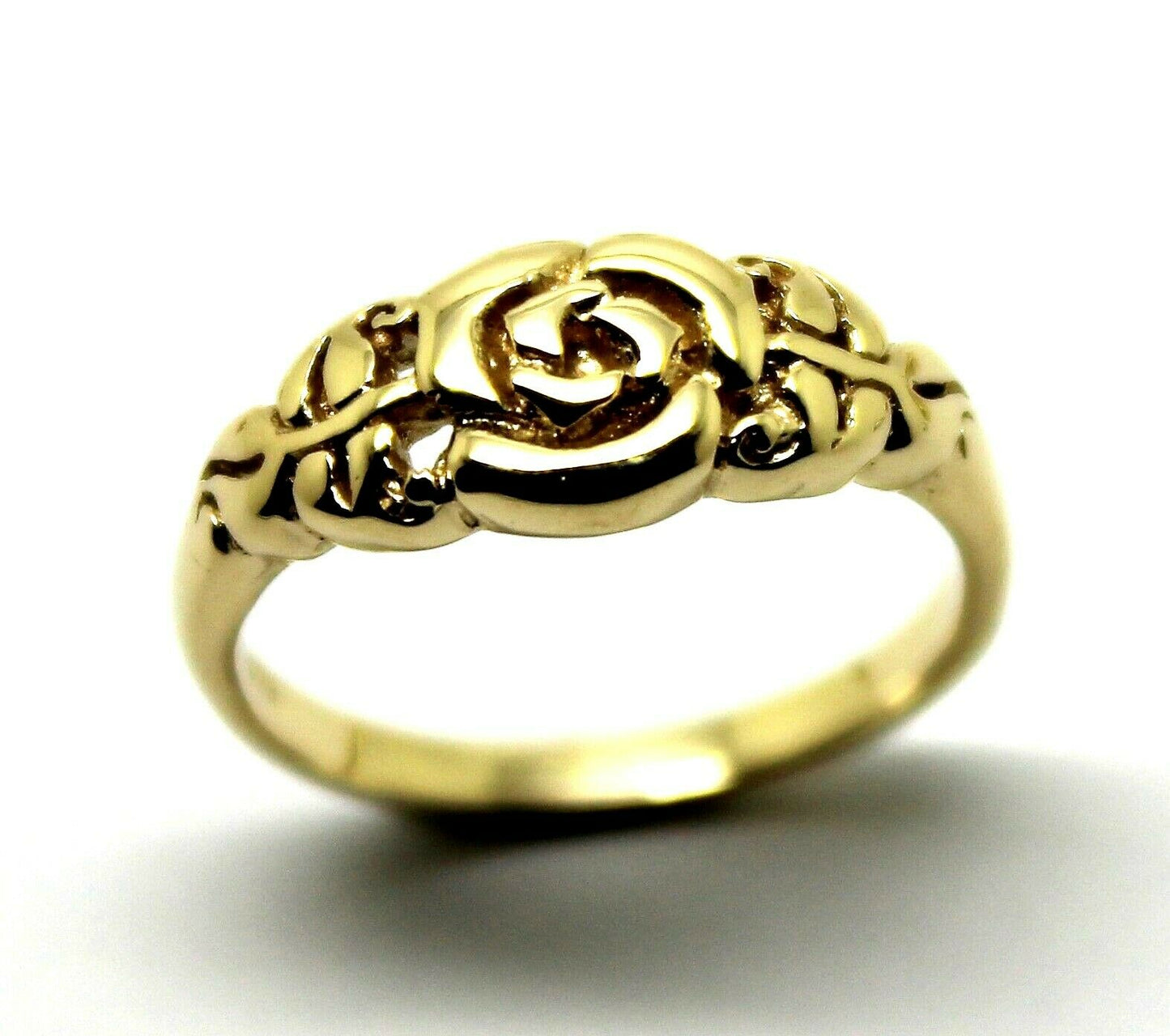 Genuine Solid 9ct White Or Rose Or Yellow Gold Flower Ring Choose Size F To K
