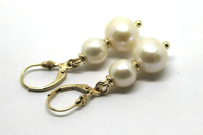 Genuine 9ct 9k 375 Yellow or Rose Gold 6mm & 8mm White Pearl Continental Clip Earrings