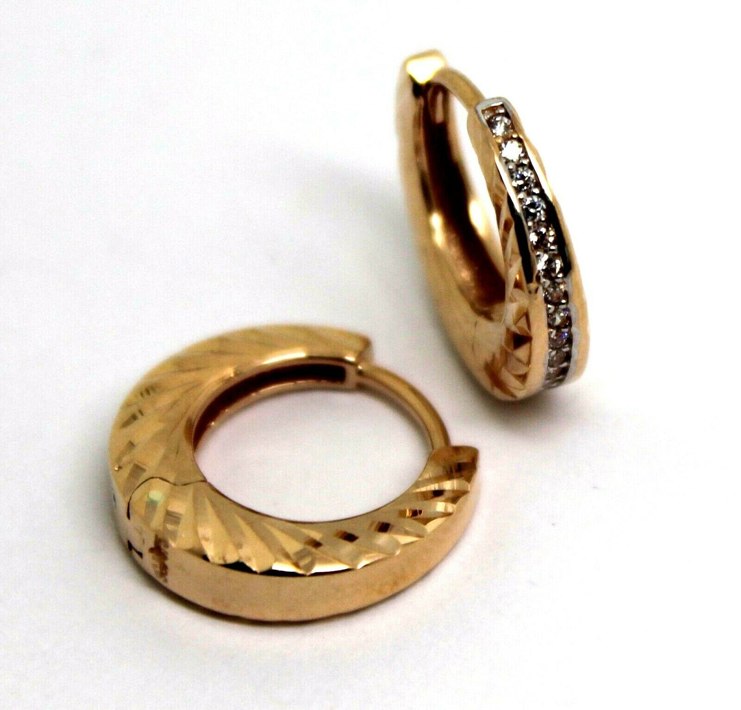 Genuine 9ct 9k 375 Rose Gold Hoops 15mm Huggies Earrings *Free Express Post