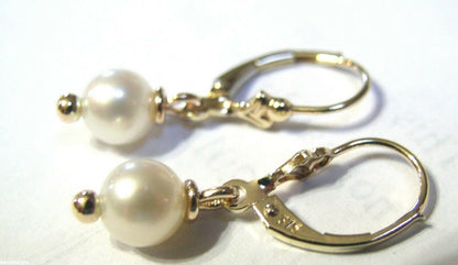 Kaedesigns 9ct 9k 375 Yellow, Rose or White Gold 6mm White Pearl Continental Clip Earrings