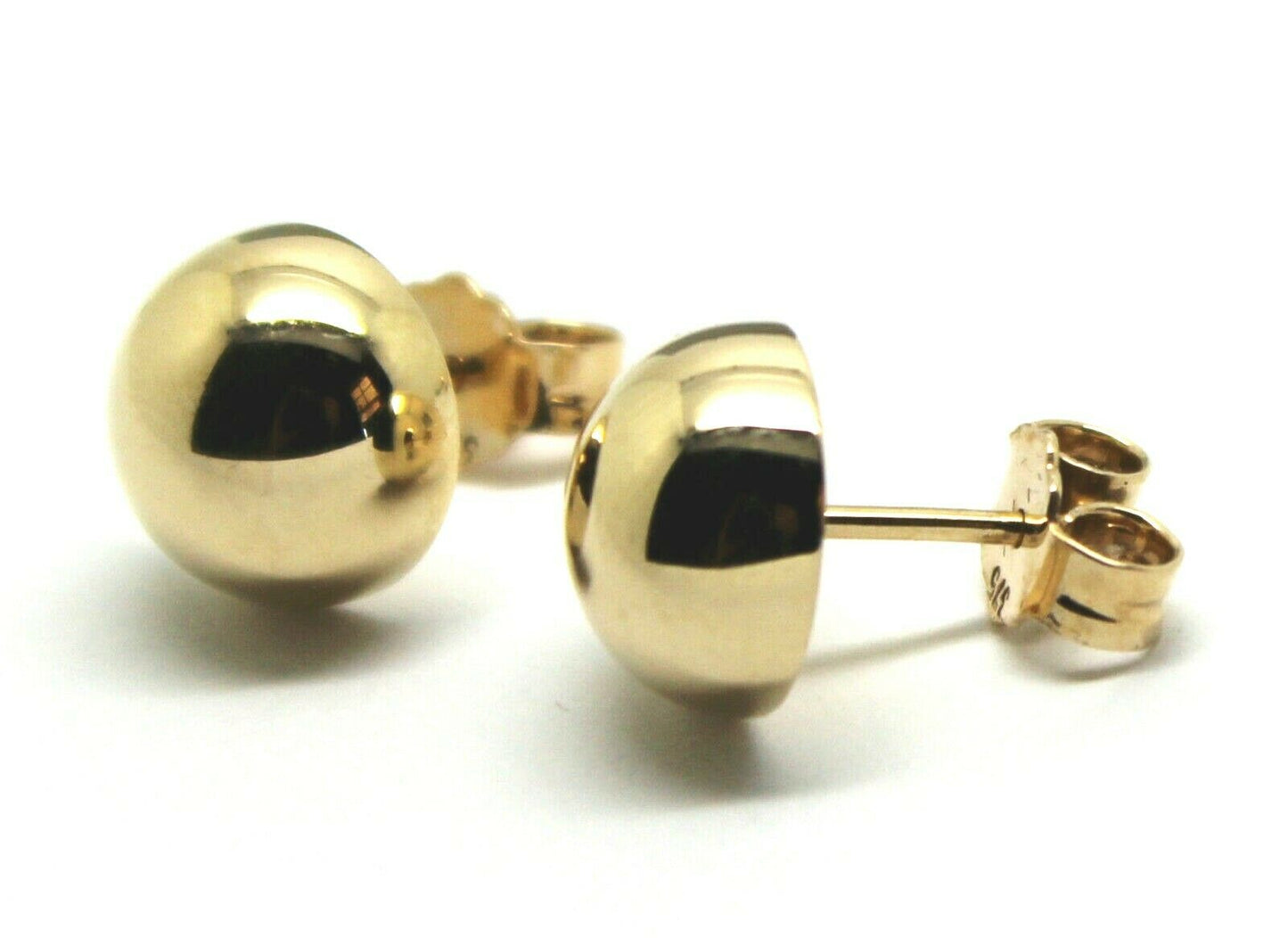 Genuine 9ct 9K 375 Solid Yellow, Rose or White Gold 10mm Stud Half Ball Earrings