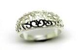 Size O Solid Sterling Silver Wide Filigree Ring