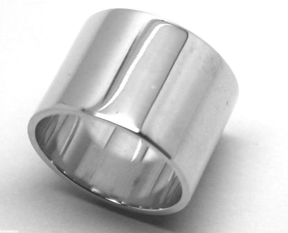 Size Q Genuine New 9ct 9k Yellow, Rose or White Gold / 375, Full Solid 16mm Extra Wide Band Cigar Ring