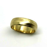 Size V 18ct Hallmarked 750 Heavy Yellow Gold Solid Mens Brushed Wedding Band