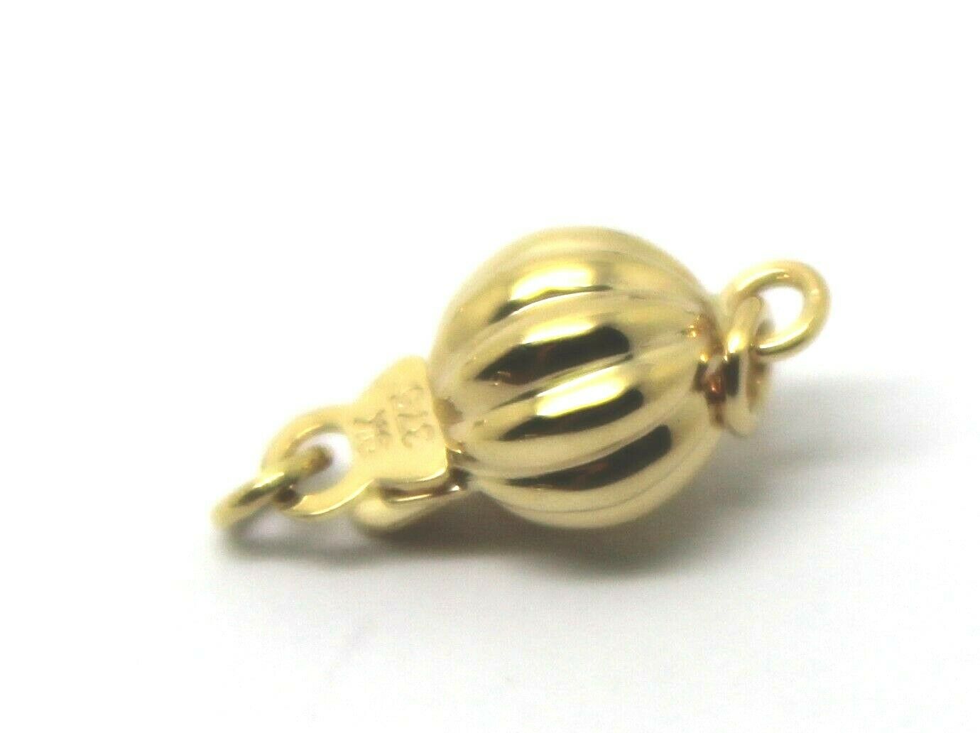 Genuine 9ct Yellow Gold 6mm, 7mm, 8mm, 10mm, 12mm Corrugated Ball Pearl Clasp