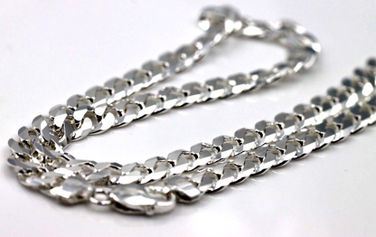 Sterling Silver 925 8mm Heavy Flat Kerb Curb Chain Necklace 50cm 50g