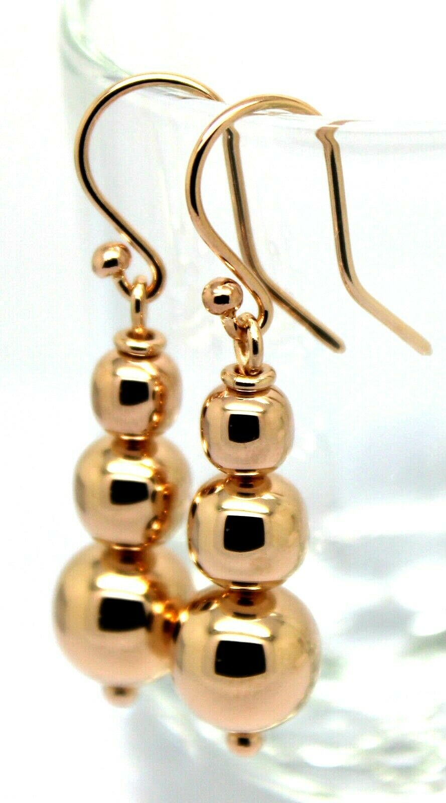 Kaedesigns 9ct 9k 375 Yellow Or White Or Rose Gold 375 Three Ball Drop Ball Earrings