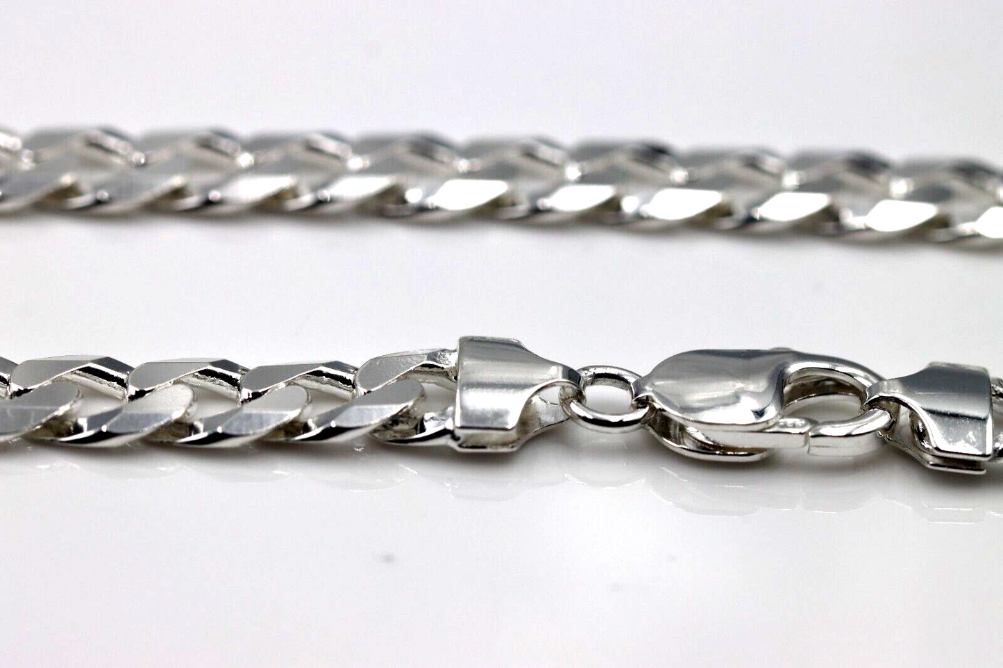 Sterling Silver 925 8mm Heavy Flat Kerb Curb Chain Necklace 50cm 50g