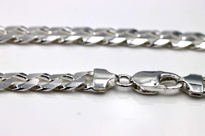 Sterling Silver 925 8mm Heavy Flat Kerb Curb Chain Necklace 50cm 50g
