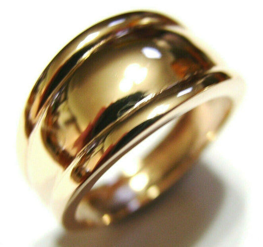 Size L Kaedesigns, 9ct 9kt 375 Full Solid Yellow, Rose or White Gold Thick Dome Ring 12mm Wide